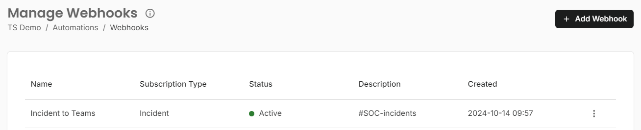 Active Webhook